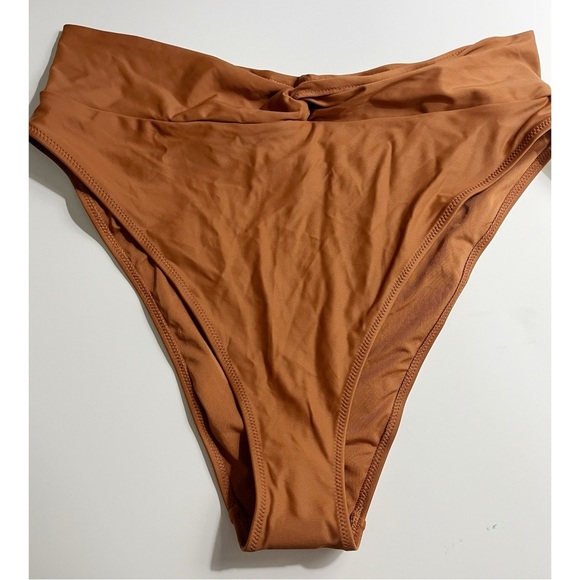 Aerie • NWT Brown Twist High-Waisted Bikini Bottom - Picture 3 of 8
